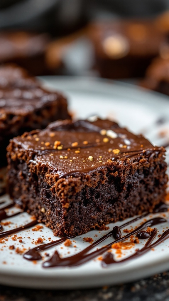 Delicious gochujang chocolate brownies on a plate.