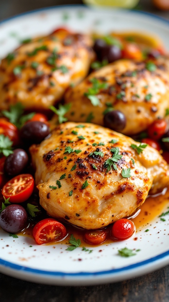 Mediterranean chicken with olives and tomatoes