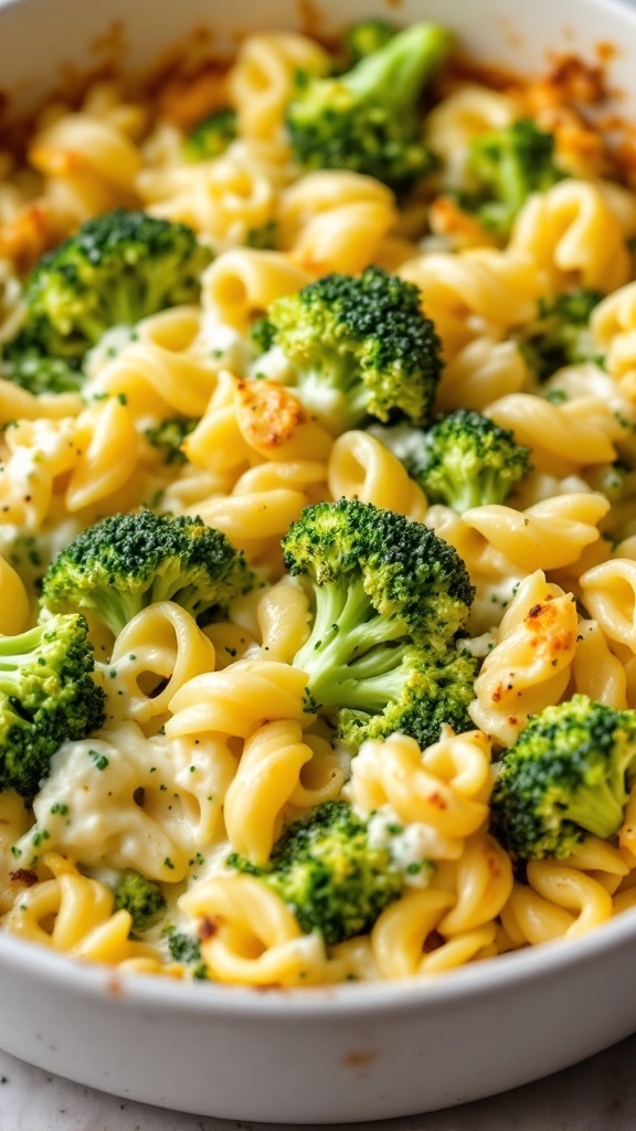 Cottage cheese and broccoli pasta casserole